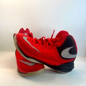 Nike Womens Prime Hype DF ll 811053-600 RED Lace Up Basketball Shoes Size 8.5